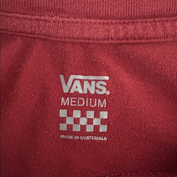 Vans Women's Burgundy Logo Tee with Leopard Print - Medium - Picture 8 of 9